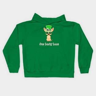 St Patricks Day..One Lucky lass Kids Hoodie